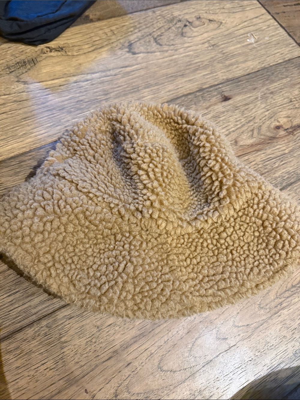 Lack Of Color Teddy Fleece Bucket Hat in Camel